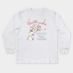 Blessed Grandma T-shirts - Whimsical Elephant Gifts For Her Kids Long Sleeve T-Shirt